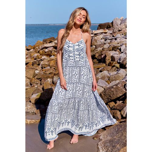 Robe maxi à col licou et imprimé géométrique - CUPSHE - Modalova