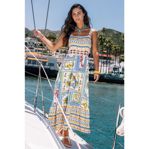 Robe maxi en crochet à imprimé tropical - CUPSHE - Modalova