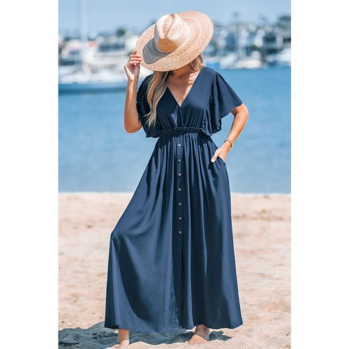 Robe maxi à col en V et volants - CUPSHE - Modalova