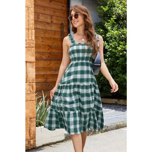 Robe maxi sans manches à carreaux avec col carré - CUPSHE - Modalova