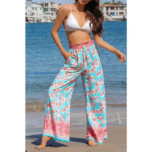 Pantalon à imprimé floral et taille froncée - CUPSHE - Modalova