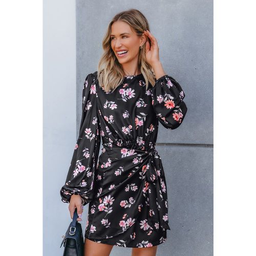 Robe courte à jupe portefeuille et manches blouson avec fleurs - CUPSHE - Modalova