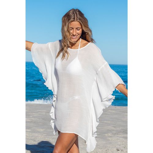 Robe cover up mini à manches papillon blanche - CUPSHE - Modalova