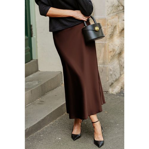 Jupe longue en satin marron - CUPSHE - Modalova