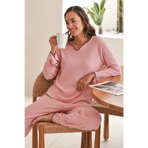 Ensemble de pyjama en tricot avec manches longues et pantalon - CUPSHE - Modalova