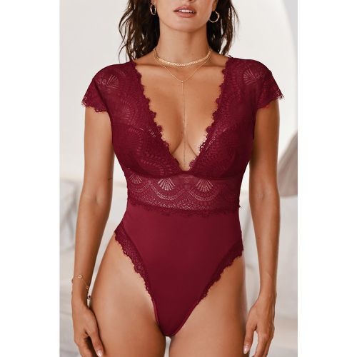 Body en dentelle cranberry à dos échancré - CUPSHE - Modalova