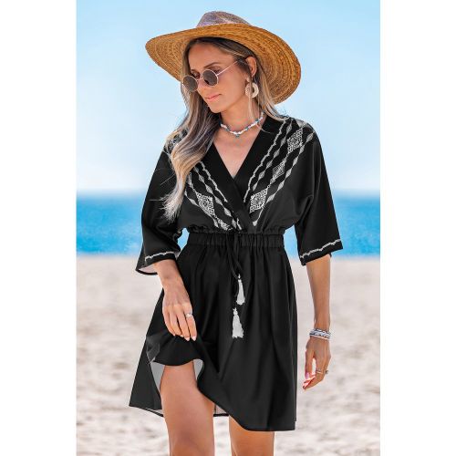 Robe courte noire demi manches - CUPSHE - Modalova