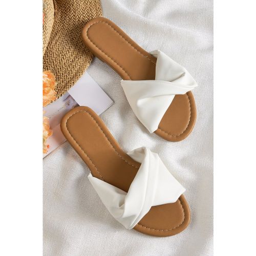 Sandales blanches semelle simili cuir - CUPSHE - Modalova
