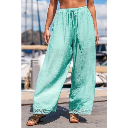 Pantalon cover up vert garniture en dentelle - CUPSHE - Modalova