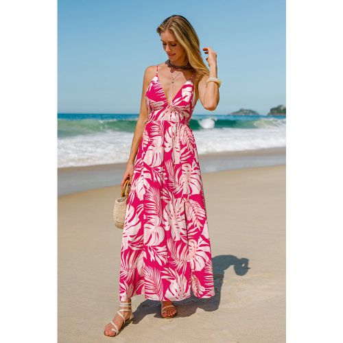 Robe longue tropicale tissée fendue sur le côté - CUPSHE - Modalova