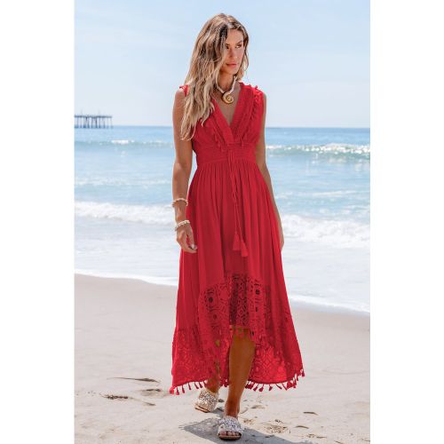 Robe rouge col V sans manches - CUPSHE - Modalova