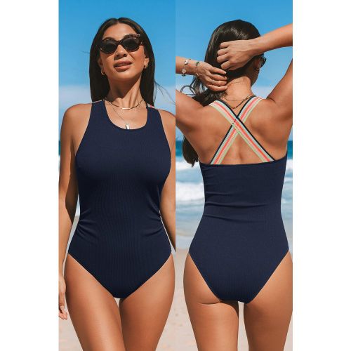 Maillot de bain une pièce bretelles croisées au dos - CUPSHE - Modalova