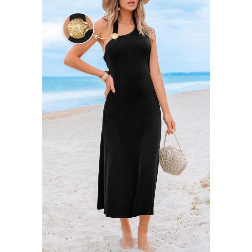 Robe longue noire col asymétrique - CUPSHE - Modalova