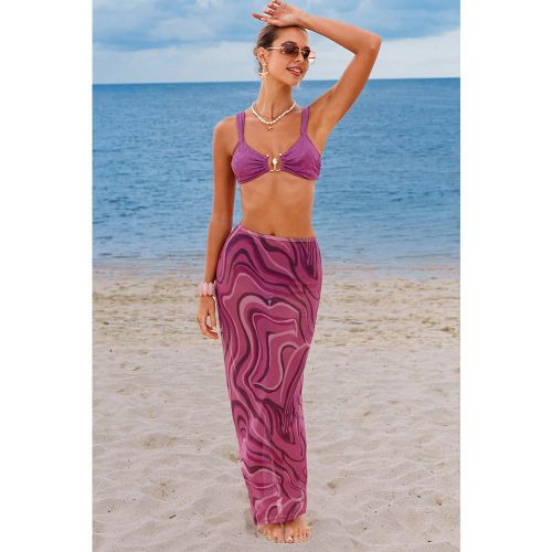Paréo cover up tricoté à imprimé abstrait - CUPSHE - Modalova