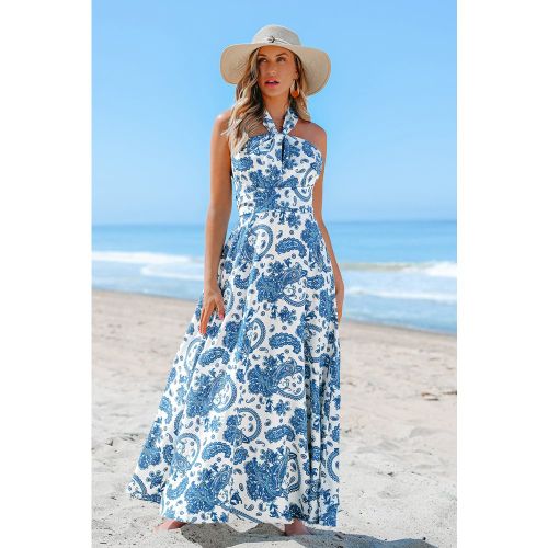 Robe longue paisley dos nu - CUPSHE - Modalova
