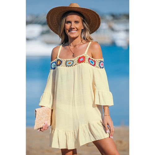 Robe cover up courte en crochet à épaules dénudées - CUPSHE - Modalova