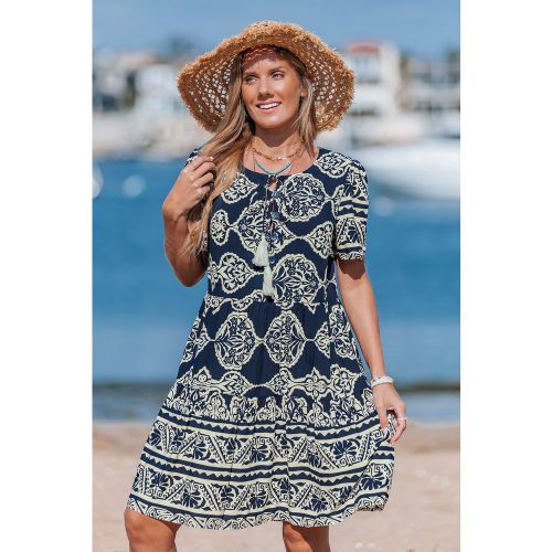 Robe courte tissée avec nœuds à glands - CUPSHE - Modalova