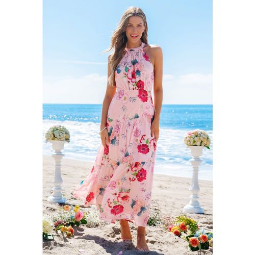 Robe longue florale col haut - CUPSHE - Modalova