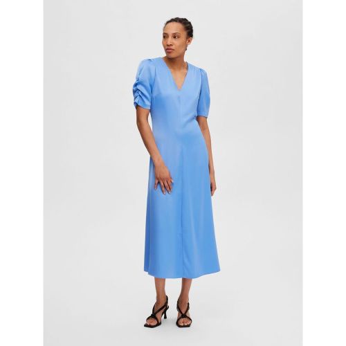 Robe mi-longue Satin - Selected Femme - Modalova