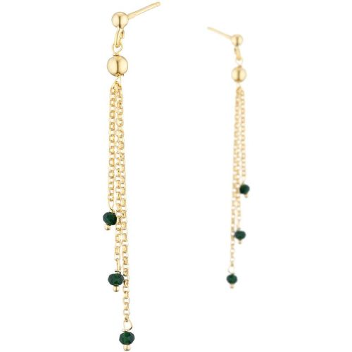 Boucles d'oreilles percées Quatre saisons en argent 925, dor. or 18K, Vert, 2g - CLIO BLUE - Modalova