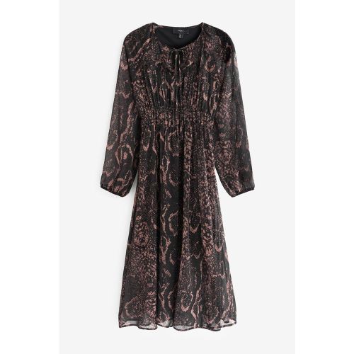Robe mi-longue en mousseline effet corset - Next - Modalova