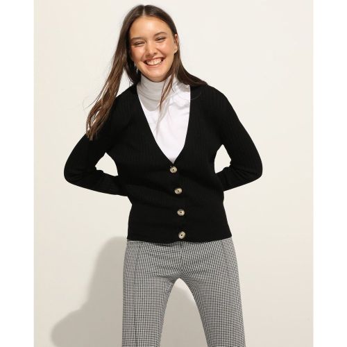 Cardigan en maille côtelée à col en V - EASY WEAR - Modalova