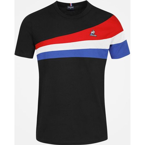 T-shirt col rond manches courtes tricolore - Le Coq Sportif - Modalova
