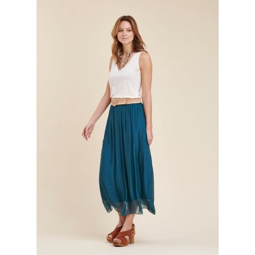 Jupe midi en voile de viscose soie - LA FEE MARABOUTEE - Modalova