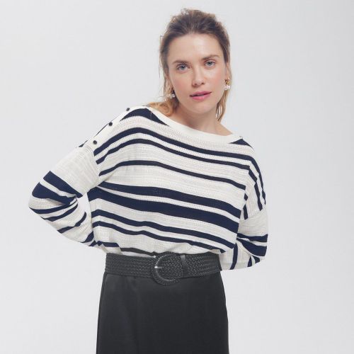 Pull rayé ajouré - Promod - Modalova