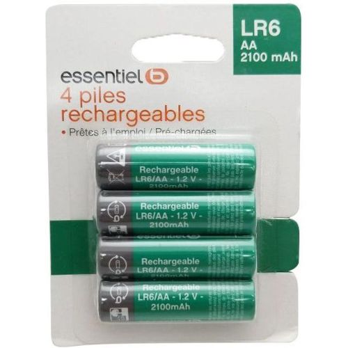 Pile rechargeable Lots 4 piles AA LR6 2100mAh - Essentiel B - Modalova