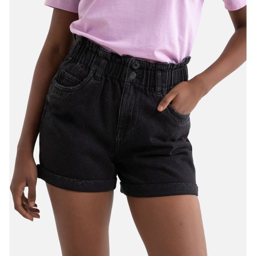 Short En Jean Paperbag, Taille Haute - Vero Moda - Modalova