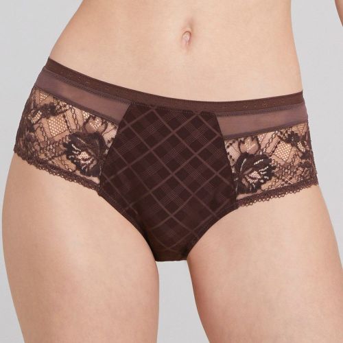 Boxer dentelle et jacquard satin COUTURE - LOU - Modalova
