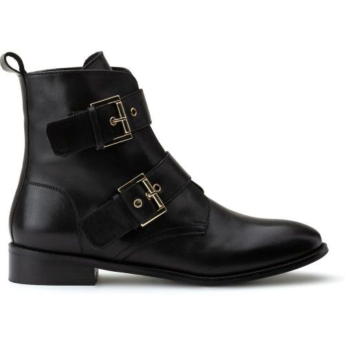 Boots en cuir détails boucles pied large - LA REDOUTE COLLECTIONS PLUS - Modalova