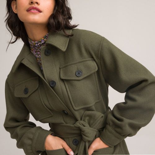 Surchemise boutonnée, en laine mélangée - LA REDOUTE COLLECTIONS - Modalova