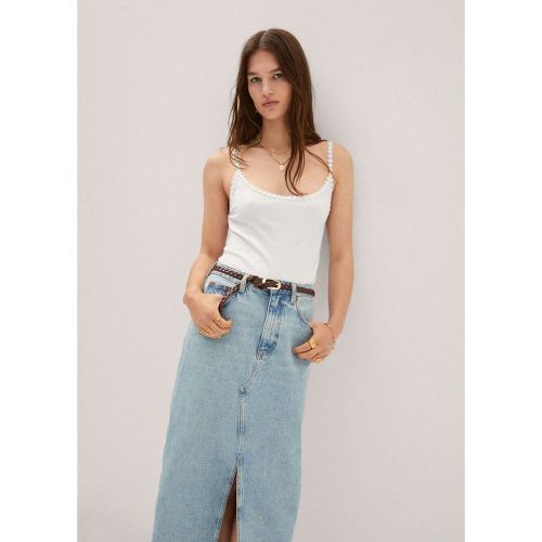 Top brodé fleurs - Mango - Modalova