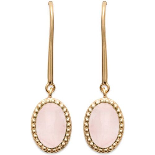 Boucles d'oreilles pendantes quartz rose EMMA - Bijoux Privés Discovery -Plaqué Or - BIJOUX PRIVES DISCOVERY - Modalova