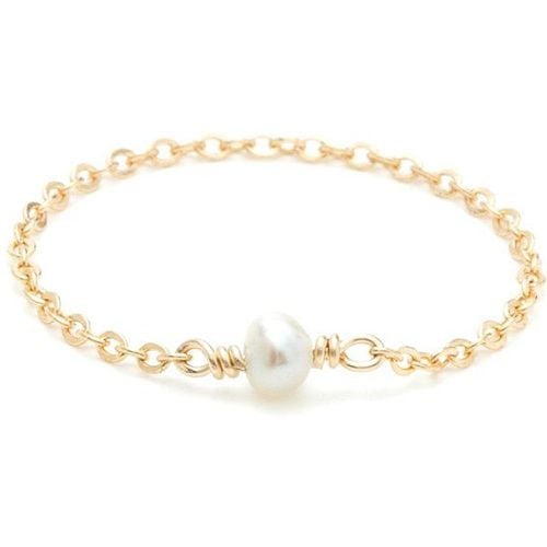 Bague chaînette stella perle de culture plaqué - YAY PARIS - Modalova