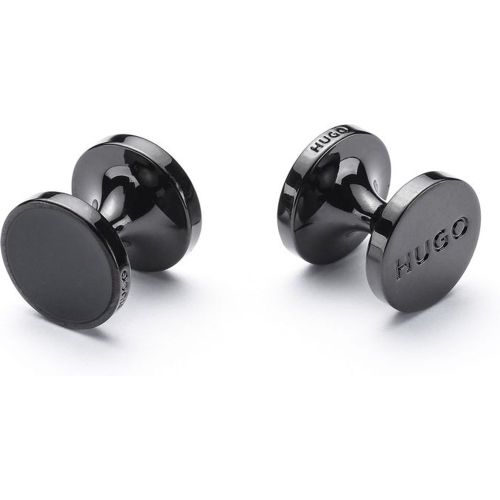 Boutons de manchette ronds avec insert en émail coloré - HUGO - Modalova