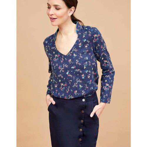 Top imprimé floral col montant manches longues JINPA - LA FIANCEE DU MEKONG - Modalova