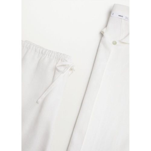 Pantalon pyjama lin - MANGO HOME - Modalova