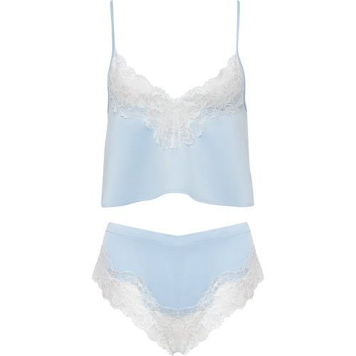 Bluebella Ensemble Caraco et Short Isabella en Satin Luxueux Glacé/Blanc - Bluebella - FR - Modalova