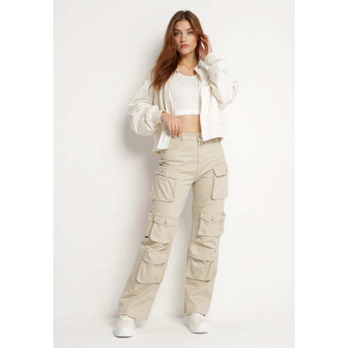 Pantalon cargo droit multipoches | Couleur: | Taille: XS - Naumy - Modalova