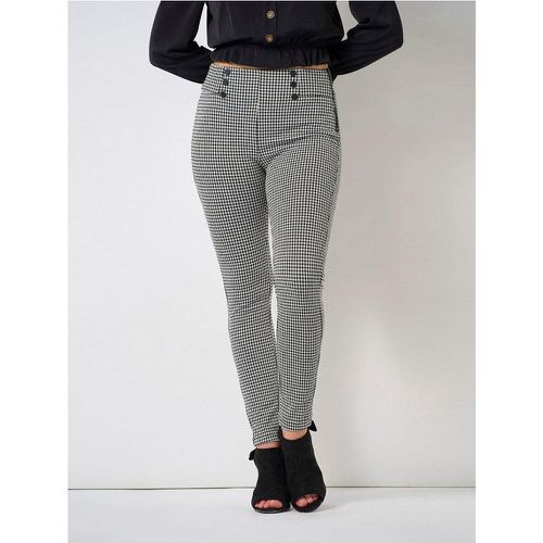 Pantalon à carreaux et détail bouton noir | Couleur: | Taille: XS - My Store - Modalova