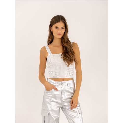 Crop top col carré orné cristaux fantaisie | Couleur: | Taille: S/M - Naumy - Modalova