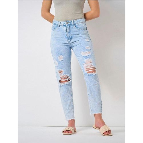 Jean taille haute mom destroy 5 poches | Taille: 36 | Couleur: - My Store - Modalova