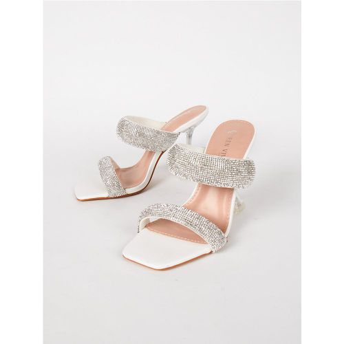 Mules à talon transparent et brides strass | Taille: 40 | Couleur: - My Store - Modalova