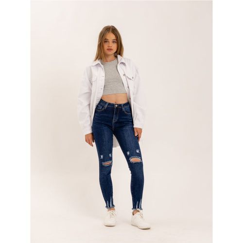 Jean skinny avec ourlet brut et genoux déchirés | Couleur: | Taille: XS - My Store - Modalova