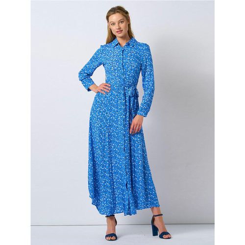 Robe longue bleu à fleurs blanche | Taille: S | Couleur: - My Store - Modalova