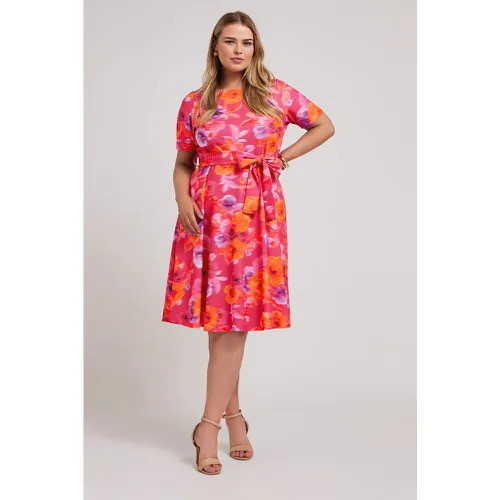 Robe & Orange Floral Patineuse , Grande Taille & Courbes - Yours London - Modalova