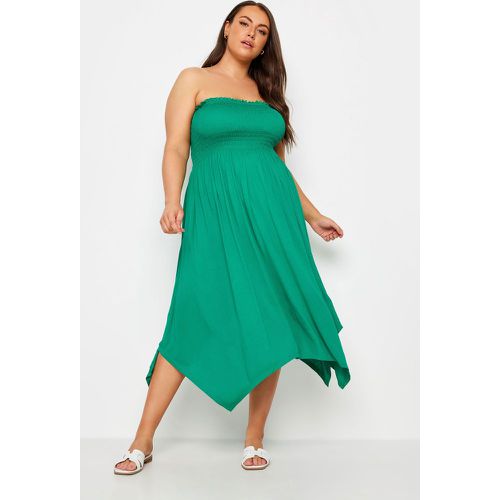 Robe Midi Bandeau Plissée Volantée , Grande Taille & Courbes - Yours - Modalova